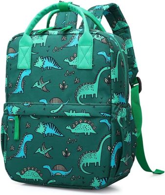 Rucksack-Dinosaurier-Unicorn School Book Bag Boys-Kinderkindergarten-Kindertagesstätten-Reise-Tasche mit Brustgurt (grünes Di