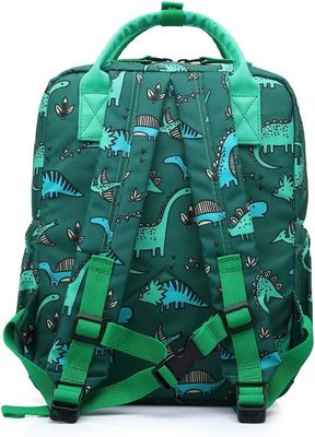 Rucksack-Dinosaurier-Unicorn School Book Bag Boys-Kinderkindergarten-Kindertagesstätten-Reise-Tasche mit Brustgurt (grünes Di
