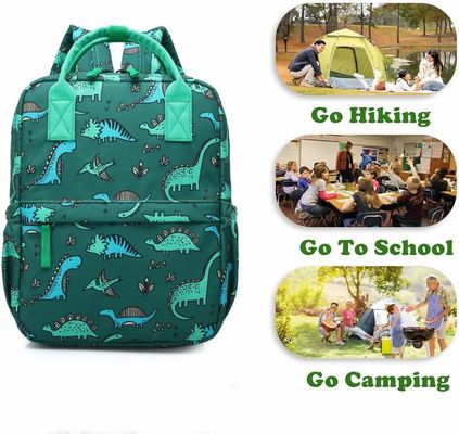 Rucksack-Dinosaurier-Unicorn School Book Bag Boys-Kinderkindergarten-Kindertagesstätten-Reise-Tasche mit Brustgurt (grünes Di