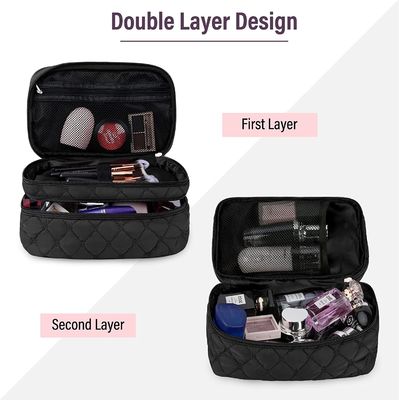 Make-upbilden tragbare Reise-Kosmetiktasche mit wasserdichten Griff-der großen Doppelschicht-Kulturtasche 2Pcs Tasche für Frauen