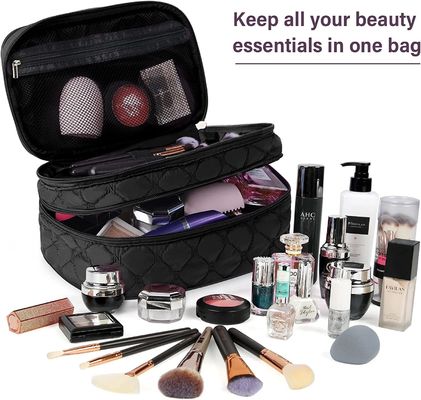 Make-upbilden tragbare Reise-Kosmetiktasche mit wasserdichten Griff-der großen Doppelschicht-Kulturtasche 2Pcs Tasche für Frauen