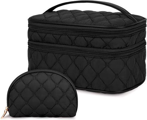 Make-upbilden tragbare Reise-Kosmetiktasche mit wasserdichten Griff-der großen Doppelschicht-Kulturtasche 2Pcs Tasche für Frauen