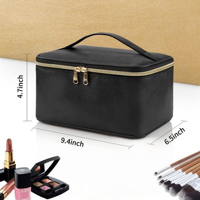 Kosmetiktasche, tragbare Kosmetiktasche, große Kapazitäts-Reise-Make-upfall-Organisator, schwarze Kosmetiktaschen für Frauen-Kulturtasche