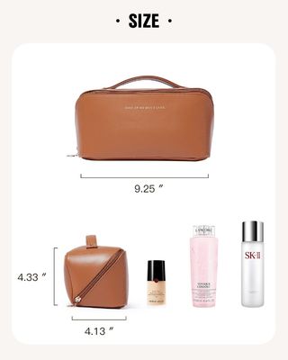 Große Kapazitäts-Kosmetiktaschen für Frauen, wasserdichter tragbarer Beutel-offene flache Kulturtasche bilden Taschen
