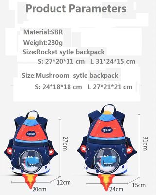 Kinder der Raketenform SBR wandern Ausbildungstasche des Neoprens 3D   weicher Kindergartentaschenlicht-Mädchenrucksack