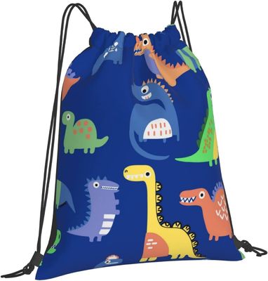 Zugschnur-Rucksack-Zugschnur-Taschen für Kindermädchen-Jungen-Teenager-Turnhallen-Tanz-Einkaufsnetze sind wasserdichte Dinosaurier sperrig