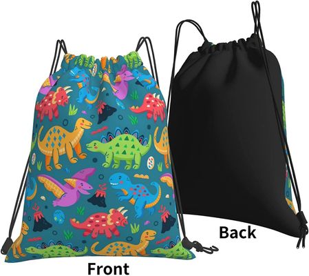 Zugschnur-Rucksack-Zugschnur-Taschen für Kindermädchen-Jungen-Teenager-Turnhallen-Tanz-Einkaufsnetze sind wasserdichter Dinosaurier sperrig