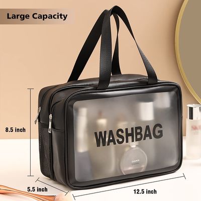 Reise-Kulturtasche für Frauen und Männer, Matte Translucent Toiletry Bag mit handlichem Griff, Make-upkosmetischer Organisator Bag
