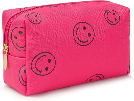 Lederne adrette Kosmetiktasche-wasserdichter kosmetischer Organisator Cute Portable Smiley PUs