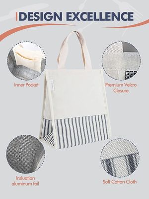 Stoßsicheres schützendes Speichermittagessen-Taschen-Segeltuch-wiederverwendbares Mittagessen für Frauen