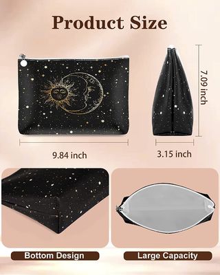 Wasserdichte Kosmetiktasche-Kosmetiktasche für Frauen-kleine Kosmetiktasche für Geldbeutel, Sun und Mond-Geschenk-Make-upbeutel