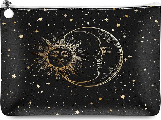 Wasserdichte Kosmetiktasche-Kosmetiktasche für Frauen-kleine Kosmetiktasche für Geldbeutel, Sun und Mond-Geschenk-Make-upbeutel