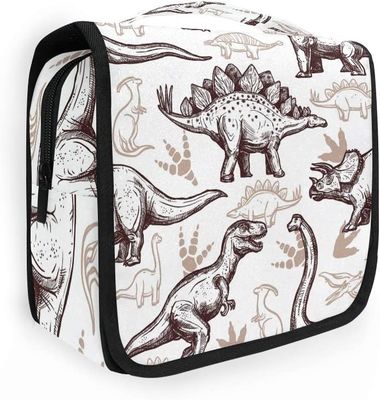 Stoßsichere und dauerhafte Dinosaurier-Reise-Kulturtasche für Jungen-Kinderweinlese-Dinosaurier-Muster-kosmetischen Organisator Bag