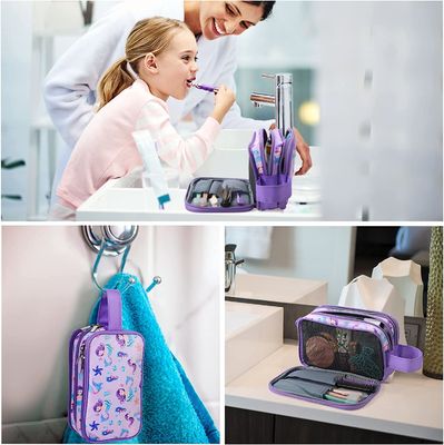 Reise-Kulturtasche für wenig junge Mädchen-kosmetisches Make-upwasserdichte hängende Wäsche-Taschen-Kleinkind-reisende Toilettenartikel