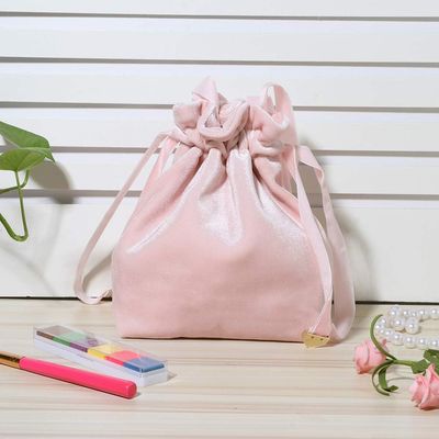 Kosmetiktasche für Frauen-Mädchen, Samt-Material mit Zugschnur für Geldbeutel-Reise-kosmetischen Organisator