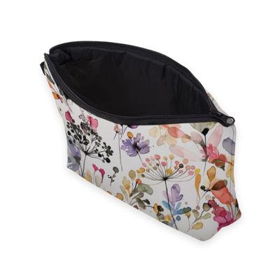Weiche Make-upbeutel-Reise bauscht sich für Toilettenartikel-wasserdichte wilde Gras-Blumen