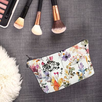 Weiche Make-upbeutel-Reise bauscht sich für Toilettenartikel-wasserdichte wilde Gras-Blumen