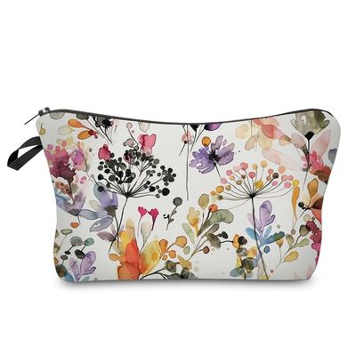 Weiche Make-upbeutel-Reise bauscht sich für Toilettenartikel-wasserdichte wilde Gras-Blumen