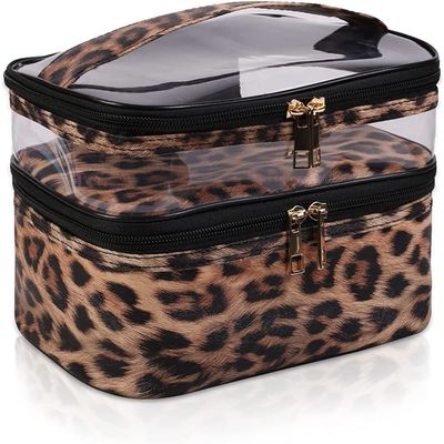 Wasserdichte Doppelschicht-Kosmetiktasche-Reise-Kosmetiktasche für Frauen-Kosmetik-Kästen
