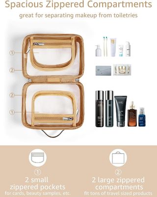 Leichte wasserdichte 2 Schicht-Reise-Kulturtasche-klare Kosmetiktasche mit Reißverschluss