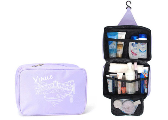 Das blaue Segeltuch hängt oben Kulturtasche, Reise-Kosmetiktasche mit kundenspezifischem Druck