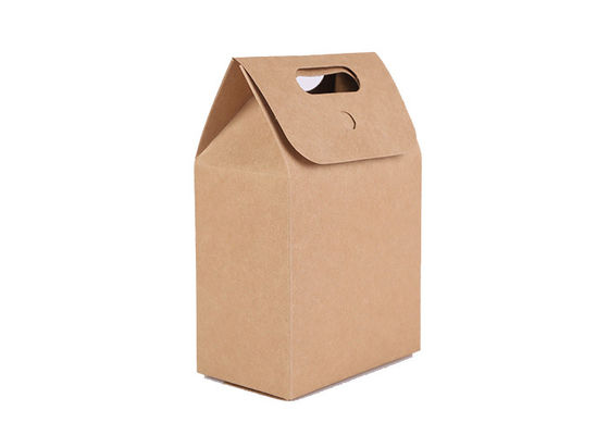 Faltende harte Brown-Kraftpapier-Geschenk-Taschen mit Griffen für das Wegnehmen