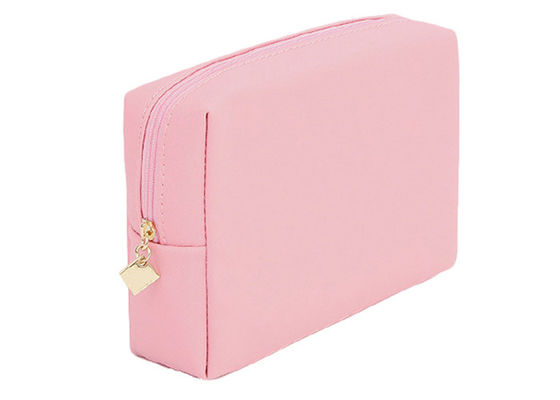 Rosa Reißverschluss zugemachte Kosmetiktasche, kundenspezifischer Druck-kleine rosa schöne Kosmetiktaschen