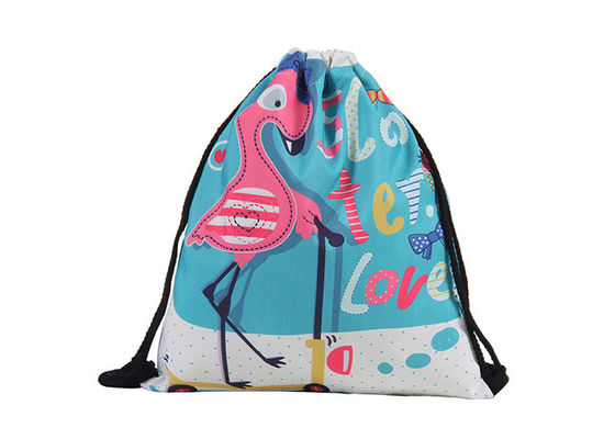 Flamingo personifizierter Gurt sackt kundenspezifischer Druck-wasserdichten Zugschnur-Rucksack ein