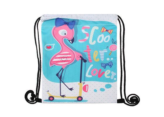 Flamingo personifizierter Gurt sackt kundenspezifischer Druck-wasserdichten Zugschnur-Rucksack ein