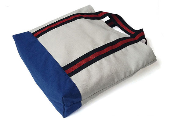 Weiße und blaue Segeltuch-Tote Bags Grocery Reusable Canvas-Einkaufstaschen