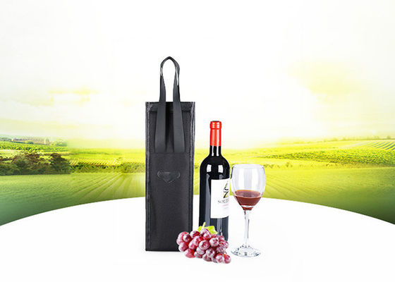 Lederne schwarze Wein-Kühltaschen des strengen Vegetariers für Geschenk-Champagne Cooler Bag Soem