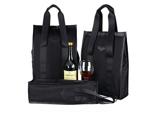 Lederne schwarze Wein-Kühltaschen des strengen Vegetariers für Geschenk-Champagne Cooler Bag Soem