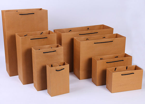 Tragbare Brown-Kraftpapier-Geschenk-Taschen, Geschenk-Kraftpapier-Einkaufstaschen